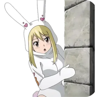 😯 Lucy Heartfilia Fairy Tail Anime, Fairy Tail, Lucy Heartfilia, Conejo, Kawaii, Lindo, Sticker whatsapp sticker