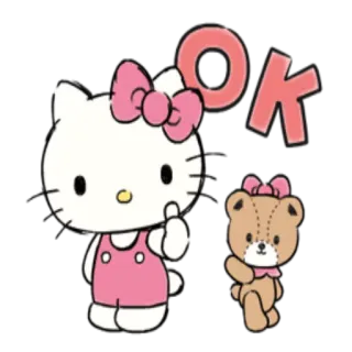 👌 Hello Kitty OK Dessin animé, Mignon, Chat, Kawaii, Hello Kitty telegram sticker