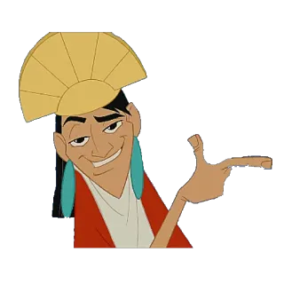 😼 Kuzco The Emperor's New Groove ดิสนีย์, ชี้, การ์ตูน, ภาพเคลื่อนไหว, ตัวละคร telegram sticker