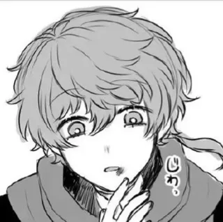 🌱 じわ Anime, Manga, Chłopak, Zaskoczony, Japoński telegram sticker