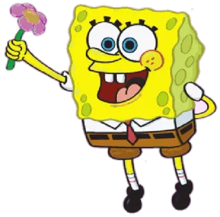 🌹 Spongebob Squarepants Dessin animé, Spongebob, Fleur, Joyeux, Nickelodeon telegram sticker