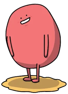 🙂 Kartun, Blob, Karakter, Merah muda, Berdiri, Senyum whatsapp sticker