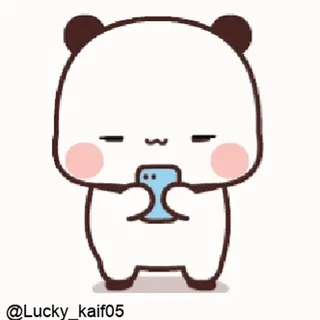 👀 @Lucky_kaif05 Panda, Mignon, Ours, Animal, Dessin animé, Animé telegram sticker