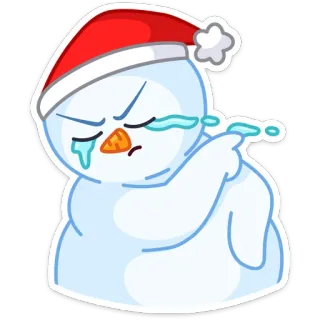 😭 Muñeco de nieve, Navidad, Invierno, Fiesta, Llorando, Triste, Molesto whatsapp sticker