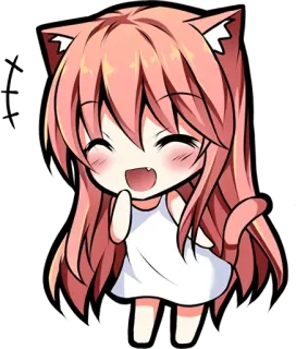 😄 Chibi, Neko, Anime, Manga, Kawaii, Mignon telegram sticker