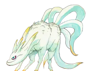 👽 mythical creature, fox, nine-tailed fox, fantasy, animal, monster telegram sticker