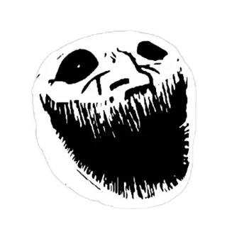 😎 Trollface มีม, โทรลล์, อินเทอร์เน็ต, ตลก, หน้า telegram sticker
