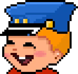 😊 Пиксель арт, Мультфильм, Счастливый, Улыбка, Персонаж, Цифровое искусство telegram sticker