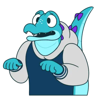 😰 lézard, dessin animé, animal, reptile, personnage, mignon, anthropomorphe whatsapp sticker