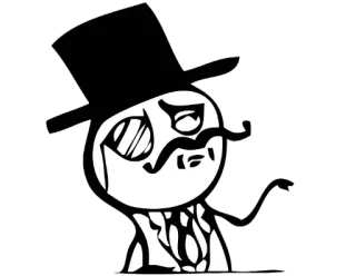😊 Мем, Монокль, Джентльмен, Цилиндр, Элегантный, Рисунок telegram sticker