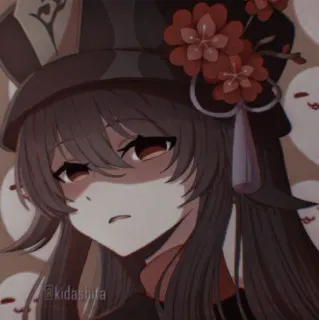 🍎 Hu Tao Genshin Impact Anime, Genshin Impact, Hu Tao, Gra wideo, Kreskówka, Postać telegram sticker