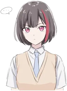💬 Anime, Chica, Uniforme escolar, Linda, Dibujos animados telegram sticker