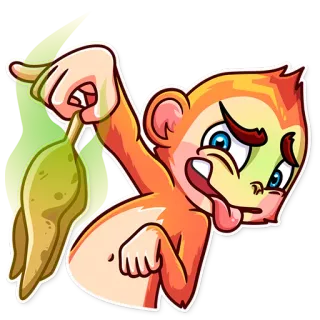 🤢 singe, dessin animé, autocollant, animal, drôle, langue, expression telegram sticker