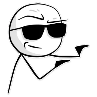 ✋ stick figure, sunglasses, cool, character, icon, cartoon telegram sticker