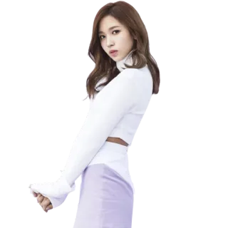😕 Mina wanita, Mina, K-pop, penyanyi, putih, ungu, idola, Korea whatsapp sticker