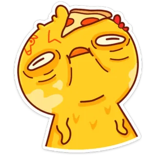 🤯 Desenho animado, Amarelo, Pizza, Adesivo, Engraçado, Comida whatsapp sticker