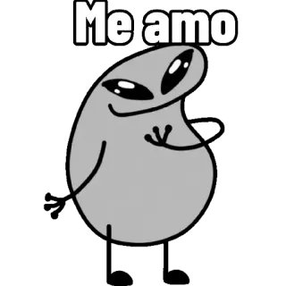 🥰 Me amo amour, alien, amour de soi, dessin animé whatsapp sticker