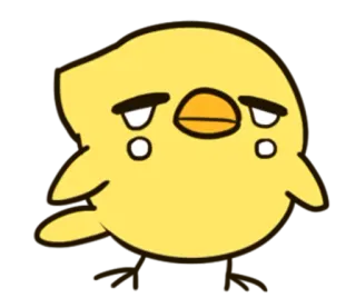 😭 triste, mignon, poussin, oiseau, jaune, dessin animé whatsapp sticker