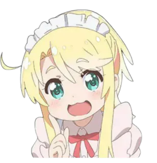 😂 Anime, Maid, Lindo, Rubia, Chica, Dibujos animados, Personaje telegram sticker