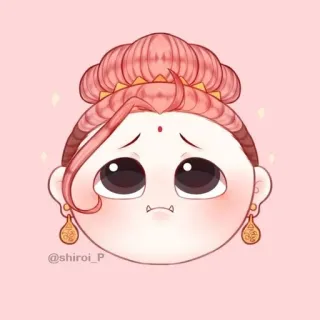 🌟 귀여운, 만화, 애니메이션, 얼굴, 분홍색, 아트 telegram sticker