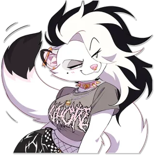 😏 Loona Helluva Boss GHOST loona, helluva boss, furry, goth, punk, anthro, cute, sticker whatsapp sticker