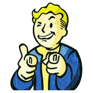 😉 Vault Boy Fallout Vault Boy, Fallout, Videospiel, Perk, Daumen hoch telegram sticker