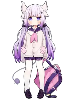 😳 Anime, Kanna Kamui, Dragon Maid, Uniforme escolar, Fofo, Kawaii whatsapp sticker