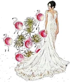 😁 Frau, Kleid, Blumen, Mode, Hochzeit, Braut telegram sticker