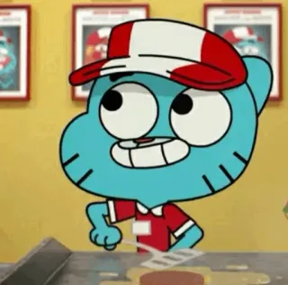 😄 Gumball Watterson The Amazing World of Gumball cartoon, Gumball, Watterson, The Amazing World of Gumball, cat, waiter, funny, animation whatsapp sticker