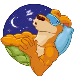 😴 ZZZ dormir, noche, dibujos animados, animal, almohada, durmiendo, zzz telegram sticker