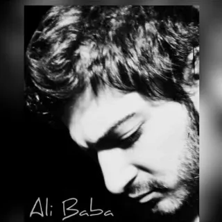 😔 Ali Baba Ali Baba, Persona, Retrato, Blanco y negro telegram sticker