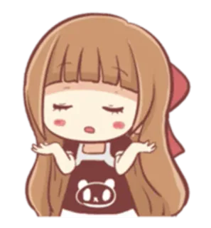 🤷 Anime, Mädchen, Aufkleber, Achselzucken, Cartoon, Süß telegram sticker