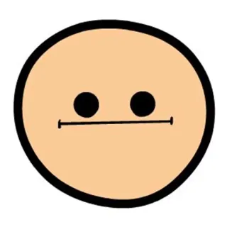 😐 Emoji, Gesicht, Sticker, Minimalistisch, Cartoon telegram sticker