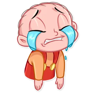 😭 khóc, buồn, hoạt hình, cảm xúc, em bé telegram sticker
