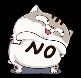 😂 NO cat, no, reject, animal, cute, cartoon, funny telegram sticker