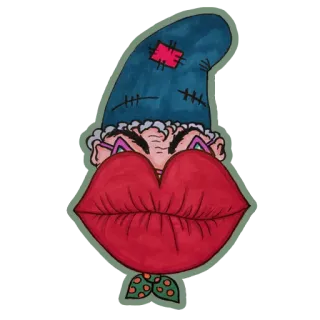💋 sticker, lips, woman, cartoon whatsapp sticker
