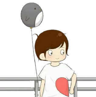 ❤️ cartoon, child, balloon, cute, heart telegram sticker
