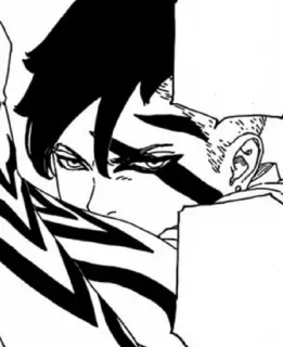 🛸 Anime, Manga, Boruto, Kawaki, Personaggio, Bianco e nero telegram sticker