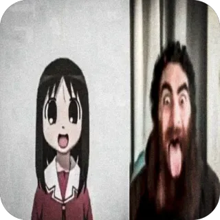 🫥 Osaka Azumanga Daioh Osaka, Azumanga Daioh, reaction, funny, comparison, anime, meme telegram sticker
