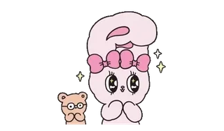 🌟 konijn, beer, schattig, kawaii, lief, sticker telegram sticker