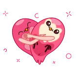 😀 cuore, abbraccio, amore, cartone animato, carino, rosa, emozioni telegram sticker