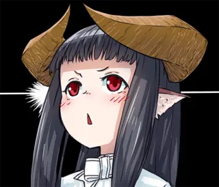😮 anime, demon, horns, girl, monster girl telegram sticker