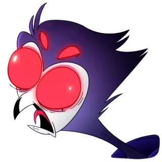 🤪 Stolas Helluva Boss iblis, burung hantu, pangeran, neraka, Stolas, marah, jengkel telegram sticker
