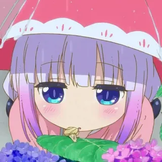🤍 Kanna Kamui Miss Kobayashi's Dragon Maid Anime, Kanna, Carino, Drago, Kawaii telegram sticker