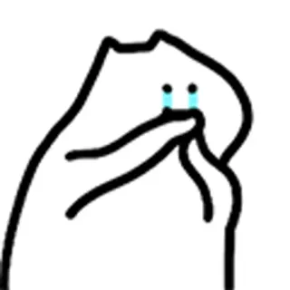 😺 traurig, weinen, meme, simpel, tränen, cartoon telegram sticker