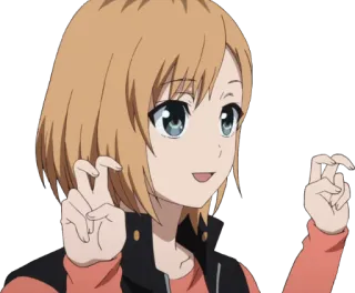 😅 anime, girl, fingers crossed, character telegram sticker