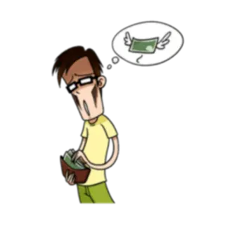 💸 money, wallet, poor, cartoon, finance, economy telegram sticker