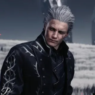🗡 Vergil Devil May Cry video game, white hair, son of sparda, motivation, devil telegram sticker