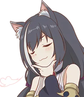 🤔 anime, catgirl, smile, character, cute, kawaii telegram sticker