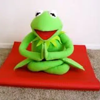 😂 Kermit 커밋, 명상, 요가, 인형, 개구리, 선 telegram sticker